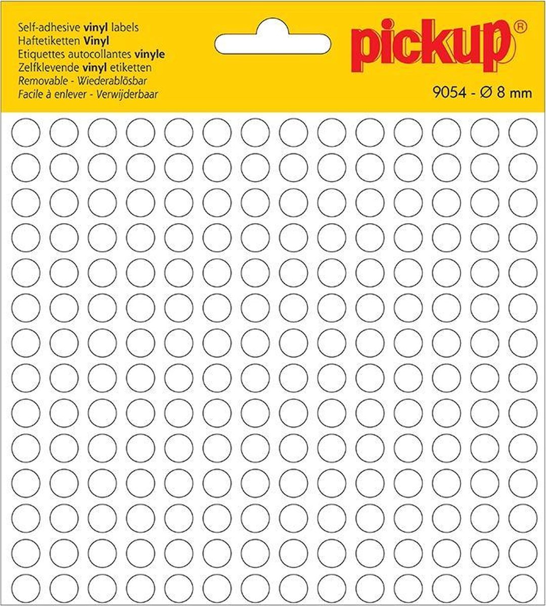 Pickup Stippen vinyl 8 mm wit - 9054