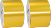 3x XL Hobby/decoratie gele satijnen sierlinten 9 cm/90 mm x 91 meter extra breed - Cadeaulint satijnlint/ribbon