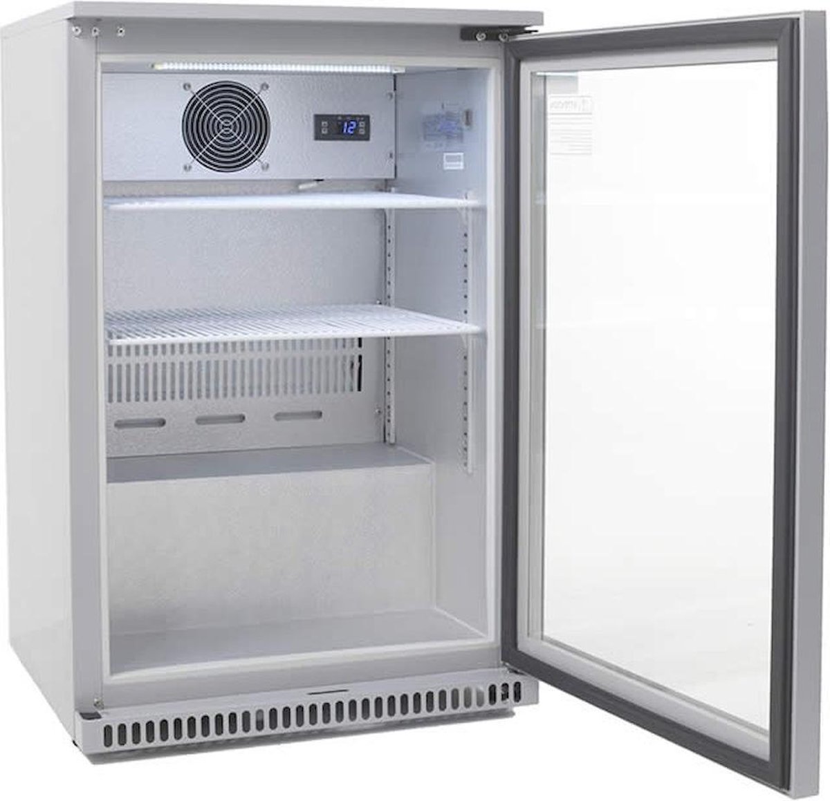 Husky C1AF-HS-STEEL - Barkoelkast - Met Glazen Deur - 114 Liter