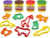 Play-Doh Emmer Dieren met 4 Potjes Klei en 9 Dierenvormpjes