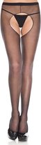 Music Legs - Basic panty Met Open Kruis - Zwart