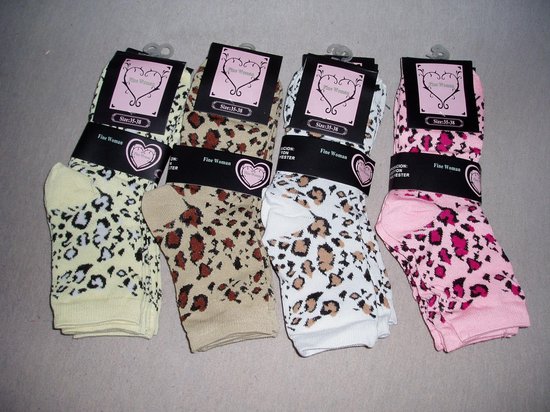 Dames sokken Fine women panterprint 12 pack 35/38 | bol.com