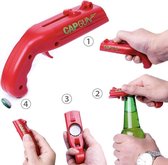 Cap Gun - Bierdop Schieter - Flesopener - Bieropener - Bier cadeau - Bierfles opener - Rood