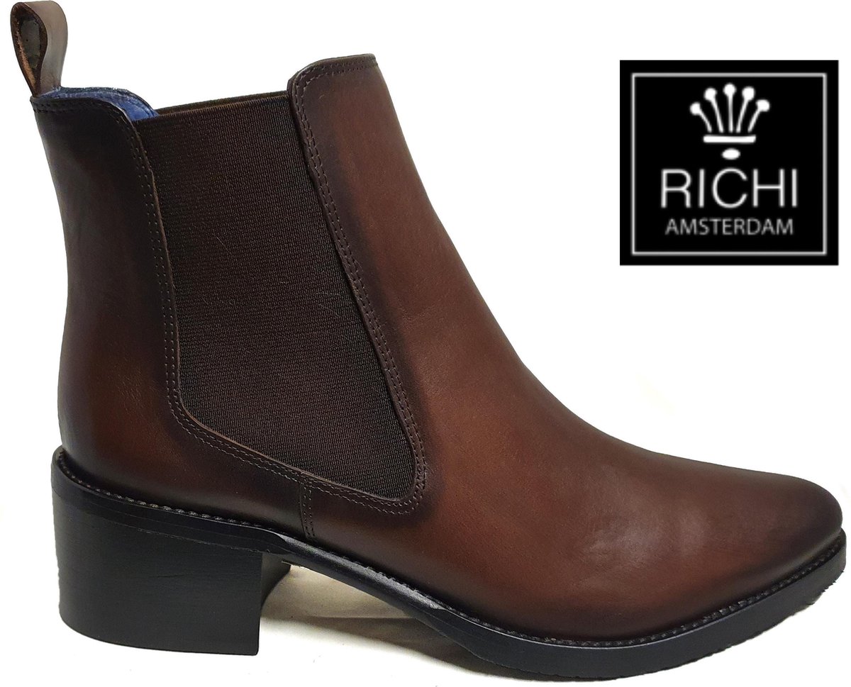 RICHI´S GROTE MATEN DAMESSCHOENEN Richi Amsterdam 75801-02 Bottine Linat Brown