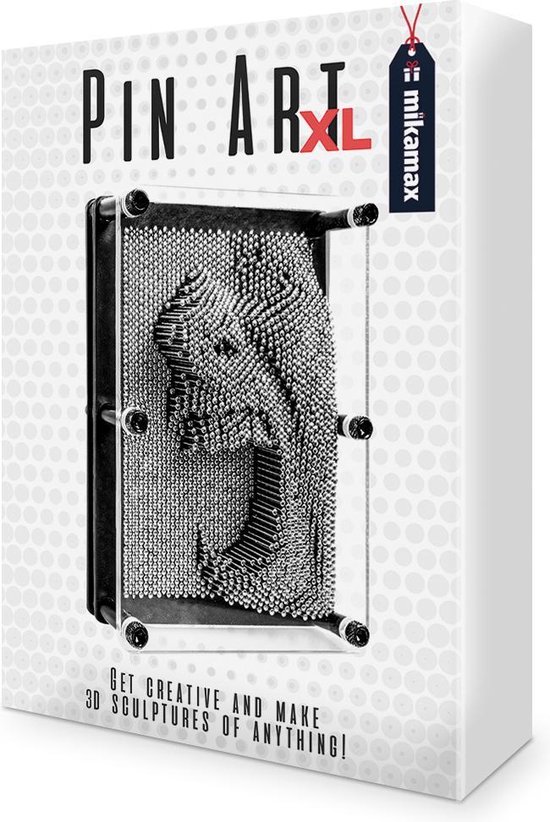 MikaMax Pin Art XL - 20 cm - Maak je eigen vormen! - Spijkerkunst - DIY -  Zwart -... | bol.com