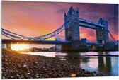 Acrylglas - Foto van de Tower Bridge Met een Mooie Zonsondergang - 120x80cm Foto op Acrylglas (Wanddecoratie op Acrylglas)