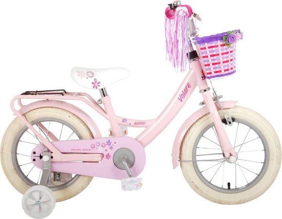 Vélo pour enfants Volare Ashley - Filles - 14 pouces - Rose - 95% assemblé