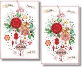 16 cartes Double Noël & Nouvel An - Lannoo - Enveloppe Witte - 10,5 x 16 cm