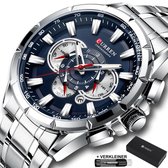 Horloges voor Mannen Heren Horloge Curren Herenhorloge Watch - Jongens Horloges - Incl. Horlogebox Geschenkdoos & Versteller - Zilver Blauw - Litts®