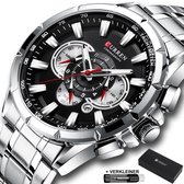Horloges voor Mannen Heren Horloge Curren Herenhorloge Watch - Jongens Horloges - Incl. Horlogebox Geschenkdoos & Versteller - Zilver Zwart - Litts®