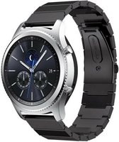 Stalen Smartwatch bandje - Geschikt voor  Samsung Gear S3 metalen bandje - zwart - Horlogeband / Polsband / Armband