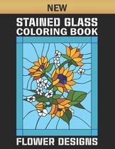 New Stained Glass Coloring Book Flower Designs