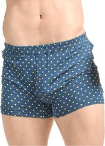 Bundies Underpants - Boxershort pour homme - Boxer tricoté - Extra doux - Blauw à pois - Taille S