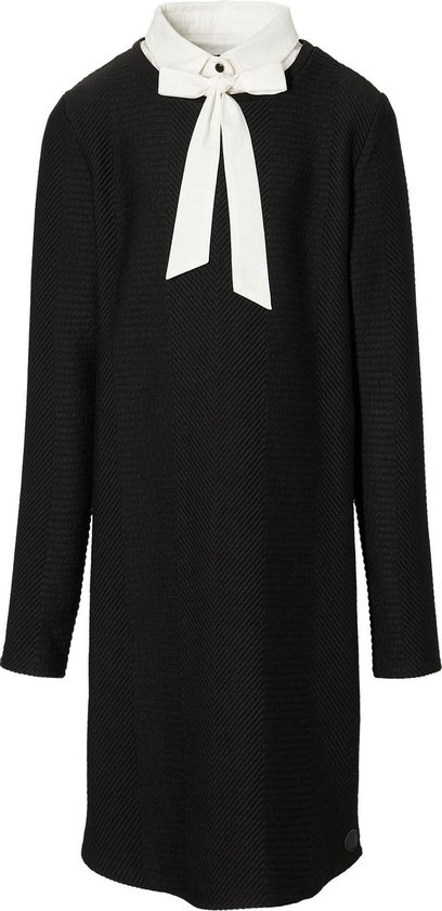 Levv jurk Kaisa zwart met witte kraag - maat 116