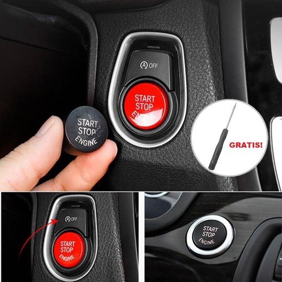 Foto: Rode start knop geschikt voor bmw f10 f15 x5 f16 x6 f20 f22 f30 f32 f34 x1 x3 x4 m3 look stop button red rood