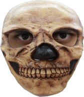 Partychimp Schedel Skelet Tanned Gezichts Masker Halloween Masker voor bij Halloween Kostuum Volwassenen - Latex - One-size