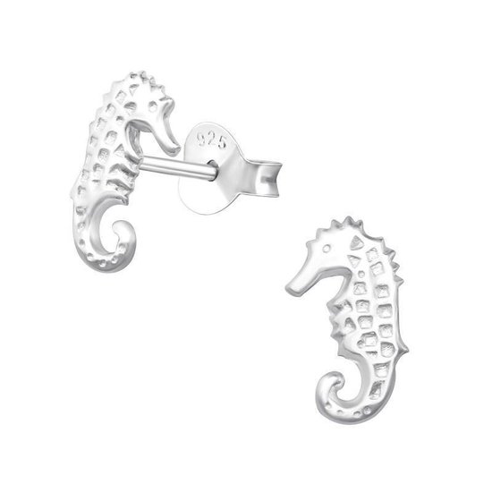 Aramat jewels ® - Kinder oorbellen zeepaardje 925 zilver 9mm x 5mm