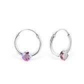 Aramat jewels ® - 925 sterling zilveren kinder oorringen met zirkonia roze ab