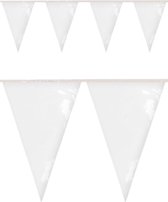 Vlaggenlijn Wit Brandveilig, PVC, Brandvertragend, 10 meter, Carnaval, Themafeest , Verjaardag, Voetbal