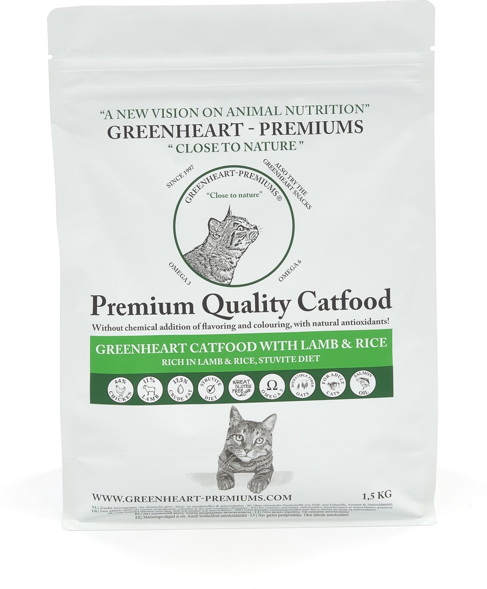 Greenheart kattenvoer Lam 10 kg - Kat