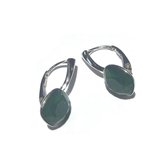 Oorbellen groen | 925 sterling silver | zilver | Swarovski