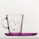 Pasabahce set kop & schotel voor koffie / thee- Hart - Volumekorting