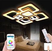 UnicLamps LED Bluetooth 4x4 - Plafondlamp Met Afstandsbediening - Smart lamp Wit - Dimbaar Met App - Woonkamerlamp - Moderne lamp - Plafoniere