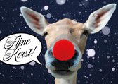 Grappige Kerstkaarten - Set van 8 grappige postkaarten - Fijne Kerst - Rudolf the red nosed reindeer - rendier - Kerst ansichtkaart