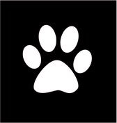 Sticker hondenpoot  - 12 x 12 cm -  kleur wit