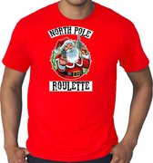 Grote maten fout Kerstshirt / Kerst t-shirt Northpole roulette rood voor heren - Kerstkleding / Christmas outfit 4XL