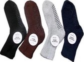 Socke - 2 Paar ABS Huis Sokken Kleur Blauw - Antislip Sokken / Homesocks - One Size - Maat 36/41 - Huis Sokken Dames - Anti Slip Sokken - Warme Sokken - Kerstcadeau Voor Vrouwen - 2-Pack - 2P