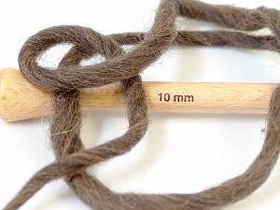 Super bulky breiwol kopen kleur bruin donker - 100% Australische dikke wol breien met breinaalden dikte 10 - 12 mm. - knitting yarn pakket 4 bollen van 100gram