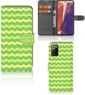 Telefoonhoesje Geschikt voor Samsung Galaxy Note 20 Book Case Waves Green