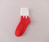 Sokken dames warm - huissokken - sleepsokken - rood - print sneeuw bergen - zacht - 36-40