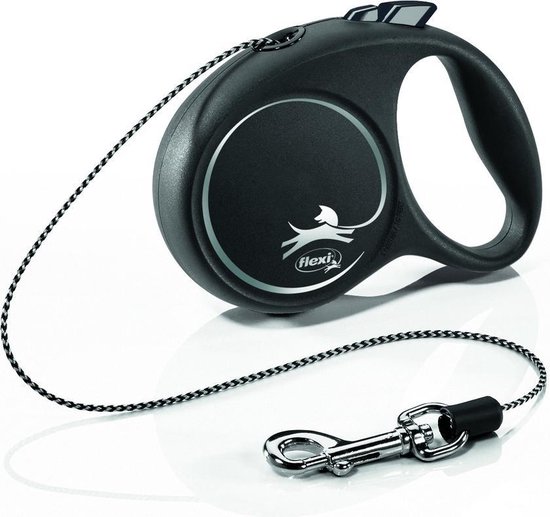 Flexi Rollijn New Comfort - Koord - Zwart - Diverse Maten