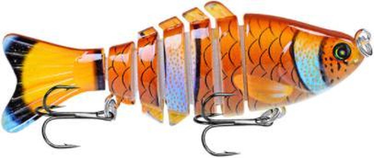 7-Delige Swimbait Nemo kunstaas voor snoek 10 cm - 15 gram, 3D ogen