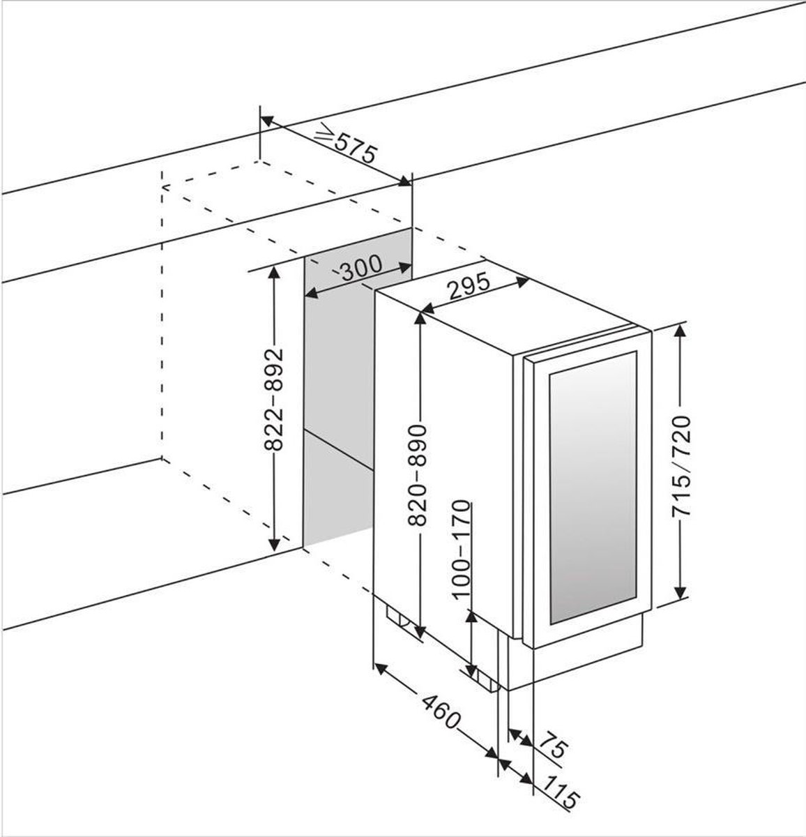 Le Chai LB160 Onderbouw Wijnkoelkast 2 Temperatuurzones RVS - afbeelding 3