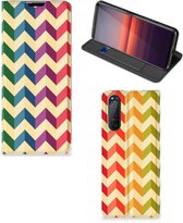 Smartphone Hoesje Sony Xperia 5 II Leuk Telefoonhoesje Zigzag Color