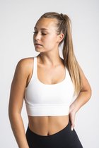 Aesthetic Wolf Ribbed Sports Bra - Sportbeha Dames - Wit - Extra Small