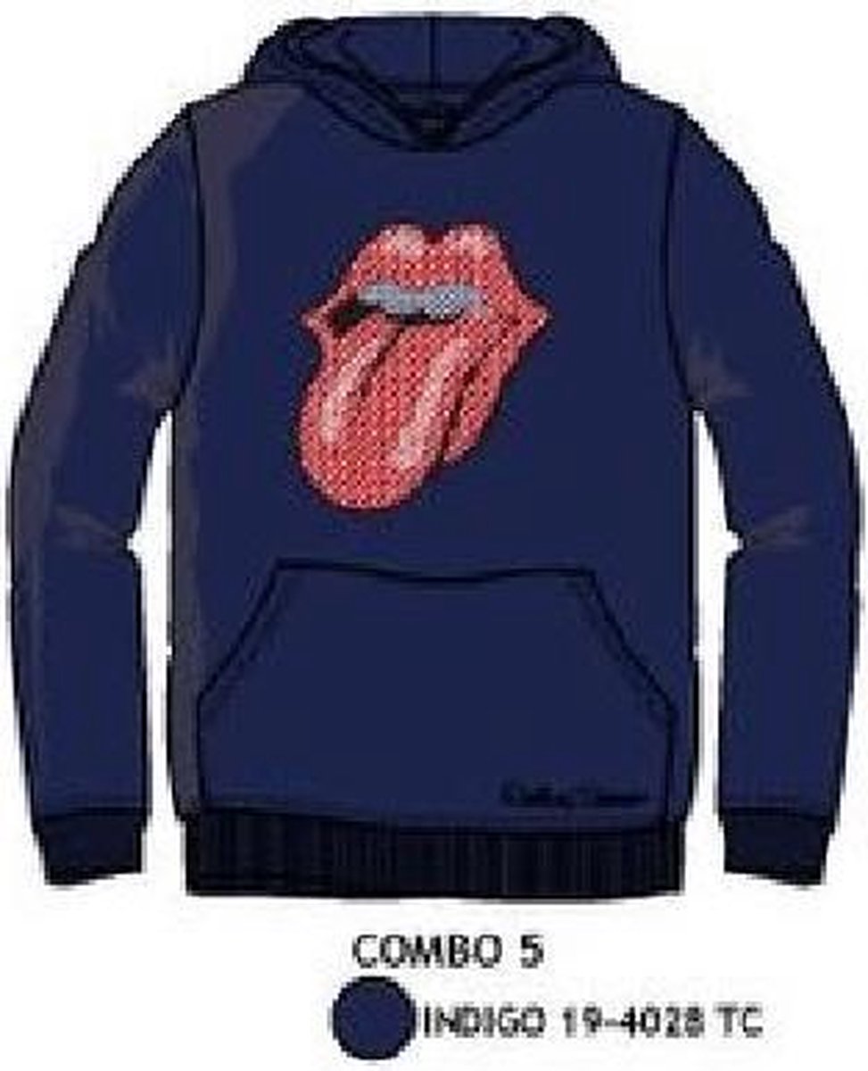 Rolling Stones Girls Classic Tongue Hoodie XS Donkerblauw