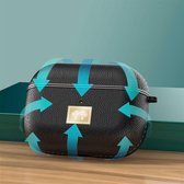 Apple Airpods Pro Hoesje Silicone/Kunstleer - Airpods case - luxe airpods hoesje -