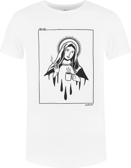 Collect The Label - Hip Tattoo Maria T-shirt - Wit - Unisex - XXS