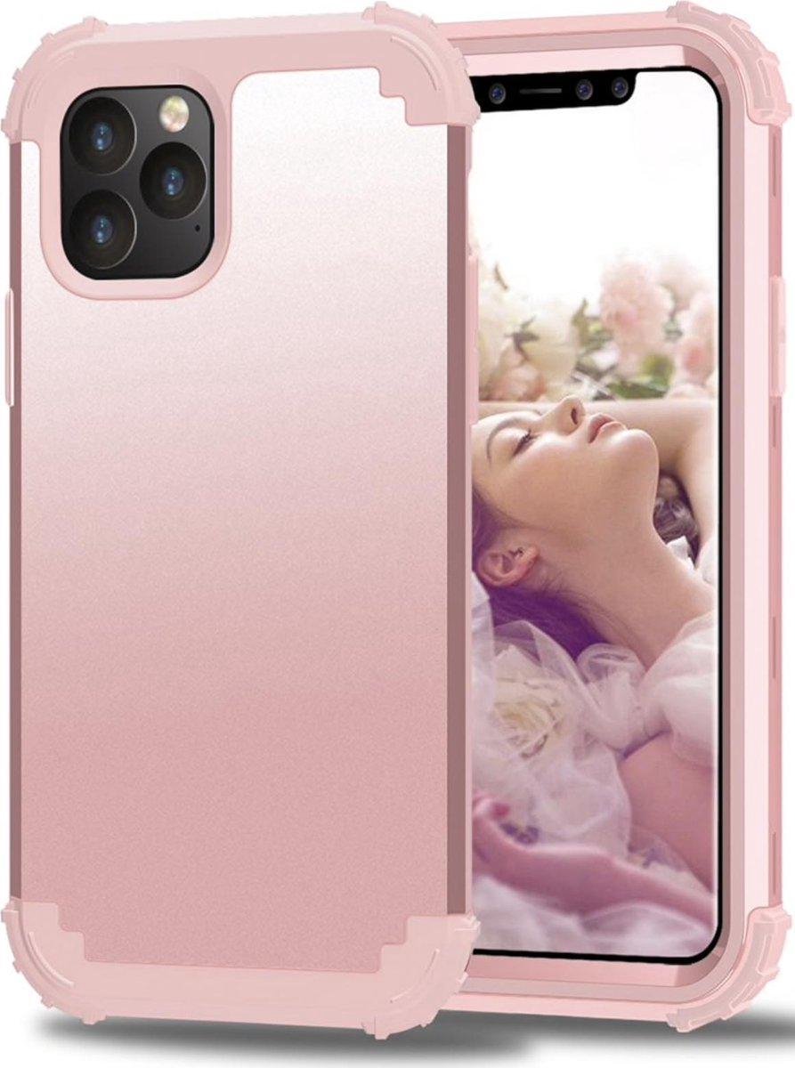 Geschikt voor Apple iPhone 12 Pro MAX backcover - Roze - Shockproof Armor