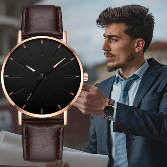 Horloge lerenband • Unisex • Mode • Stijlvol • horloge • verstelbaar |  bol.com