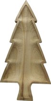 Natuurlijke houten blad in kerstboomvorm - Serveerplank Kerstboom - Decoratie - Paulowina Hout - 57 x 30 x 3 cm