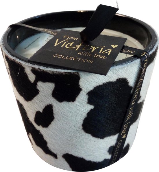 Victoria with Love - Kaars - Geurkaars - Black & White Cow - Small - Glas - Indoor