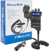 Midland Alan 52 - Draagbare CB-radio - am / fm kanalen 40 frequentie 26.965 - 27.405 MHz - 12v