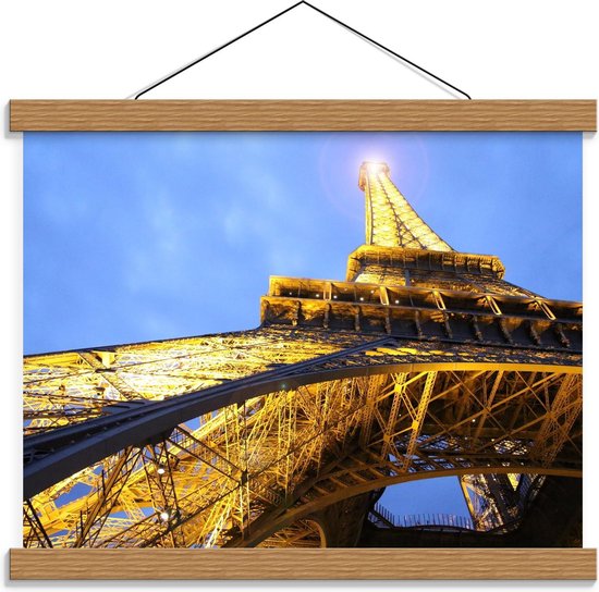Schoolplaat – Foto van Eiffeltoren  Onderkant - 40x30cm Foto op Textielposter (Wanddecoratie op Schoolplaat)