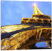 Tuinposter – Foto van Eiffeltoren  Onderkant - 80x80cm Foto op Tuinposter  (wanddecoratie voor buiten en binnen)