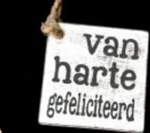 Hanger Van harte gefeliciteerd / set van 2 hangers / cadeau label / verjaardag